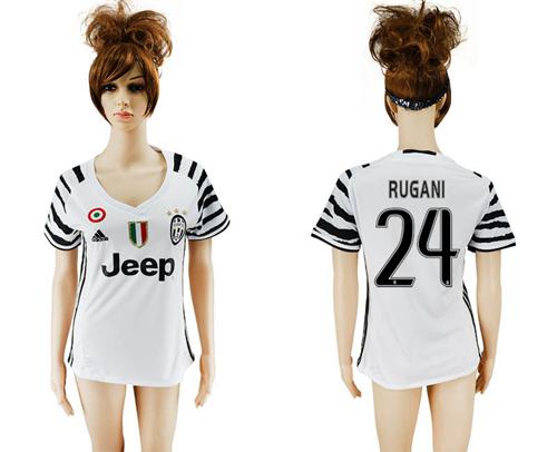 Women's Juventus #24 Rugani Sec Away Soccer Club Jersey - Click Image to Close